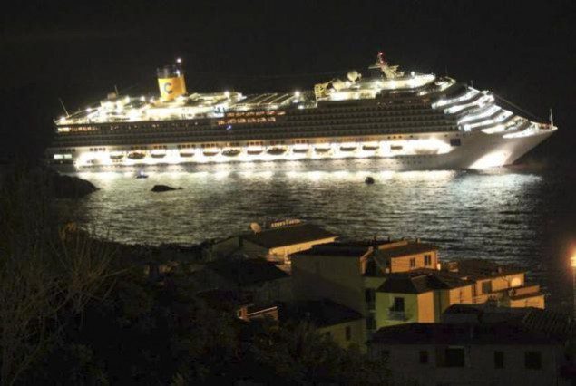 costa concordia night aground